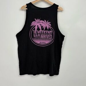 Chubbies Black Tank Top with Pink Logo weekend mens Large summer surf swim beach